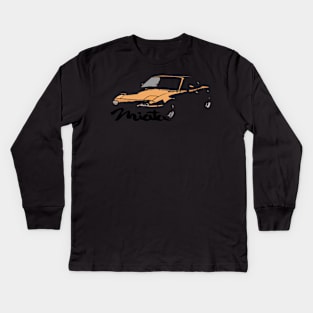 Miata MX5 I NA Yellow Cutout Kids Long Sleeve T-Shirt